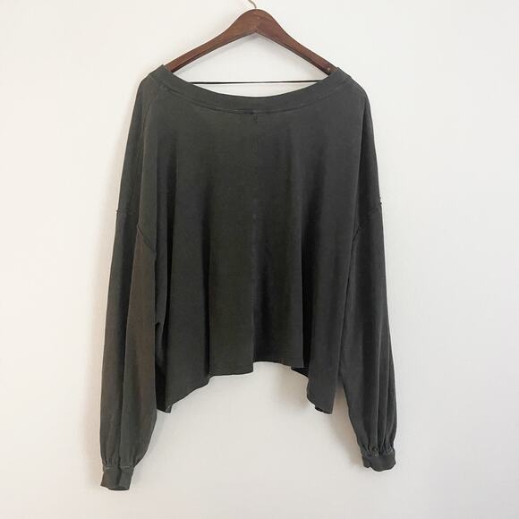 FREE PEOPLE Buffy Slouchy Long Sleeve Charcoal Small S - Picture 6 of 7